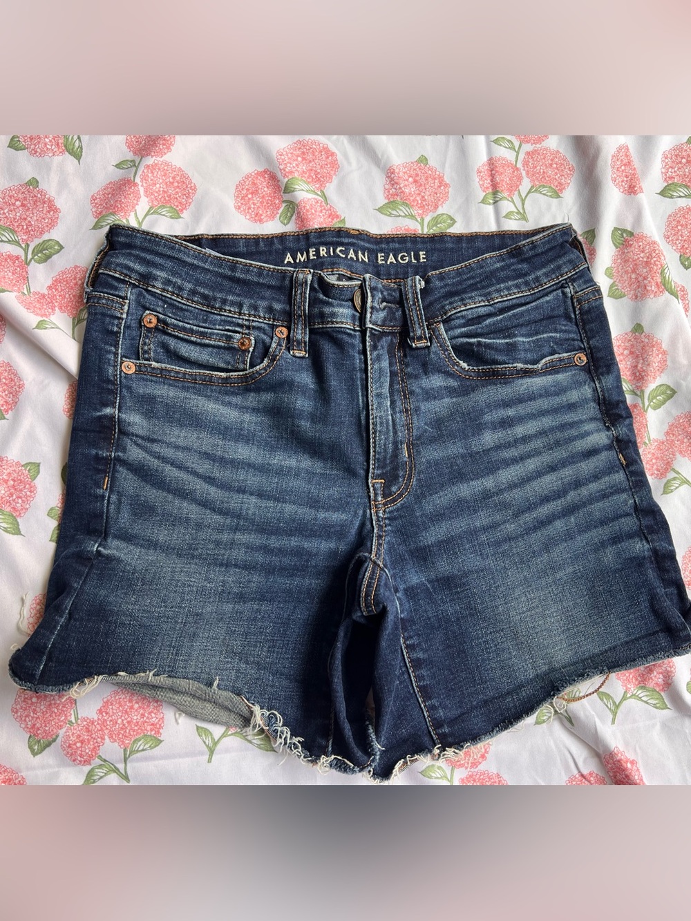 American Eagle Outfitters Dark Blue Cutoff Denim Shorts